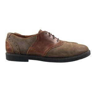 Club Room Men's Size 13M Harvard Two-Tone Brown Leather Lace-Up Oxford Shoes